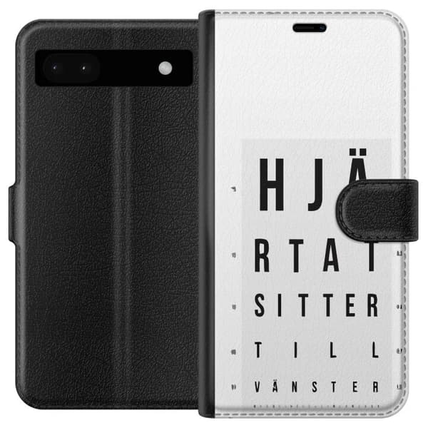 Kompatibelt Plånboksfodral till Google Pixel 6a Hjärntest höger vänster vit