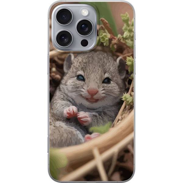 Apple iPhone 16 Pro Max Genomskinligt Skal Råtta Leende Djurmotiv Stadsmotiv Urban Grafisk Design Populärt Roligt Motiv Art Stil