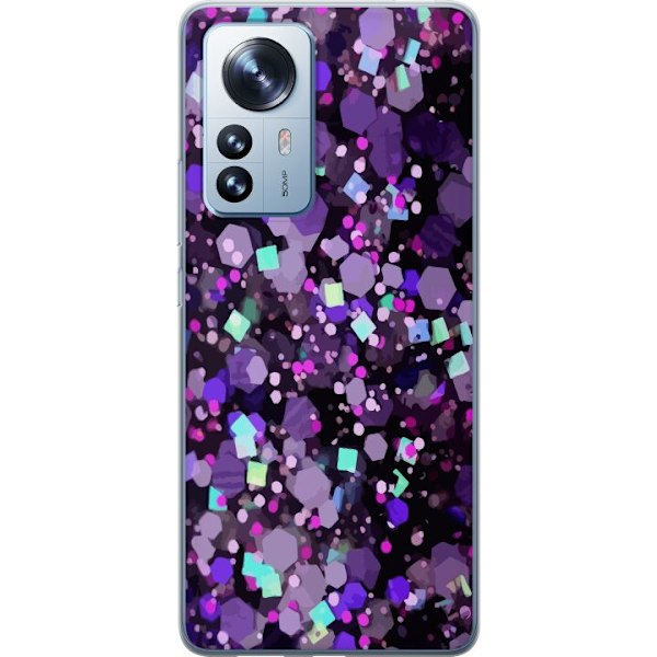 Xiaomi 12 Pro Gennemsigtig cover Lilla Glitter