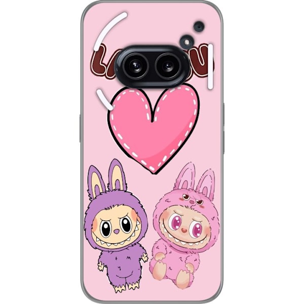 Nothing Phone (2a) Gjennomsiktig deksel Labubu Pink Monster
