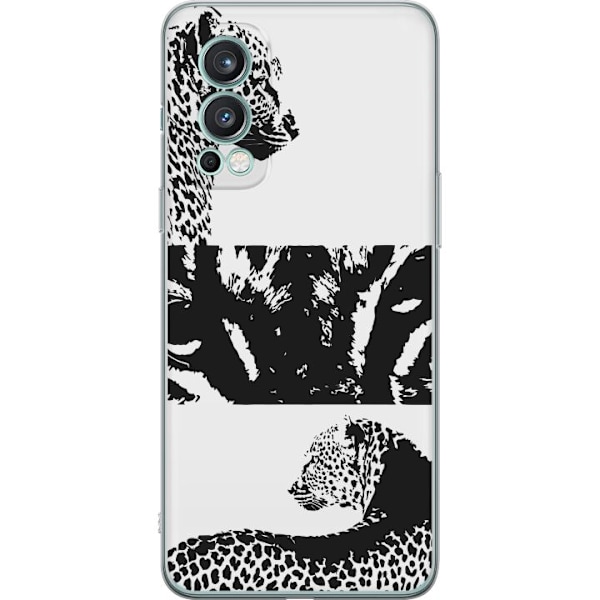 OnePlus Nord 2 5G Genomskinligt Skal Leopard Faces – trendigt mönster med leopardansikten