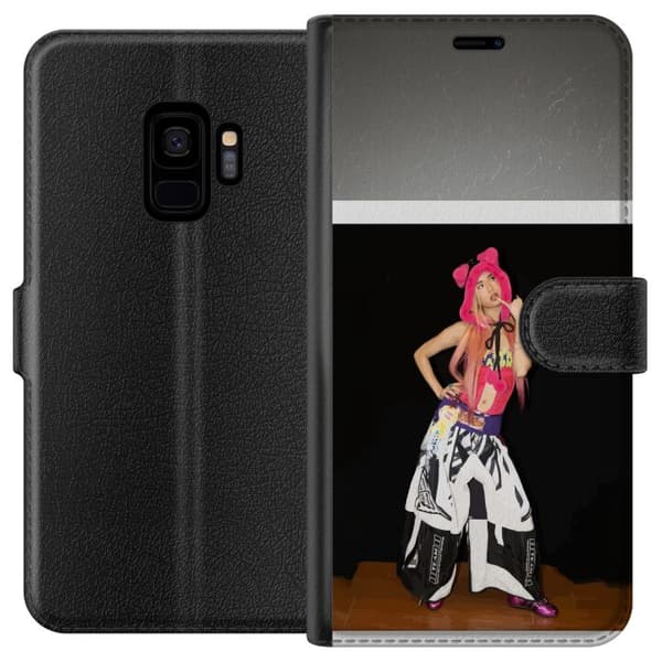 Kompatibel Tegnebogsetui til Samsung Galaxy S9 KATSEYE rosa modeporträtt sort