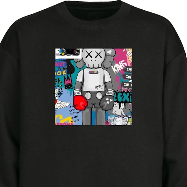 Sweatshirt til Voksne | Klassisk Collegebluse Art sort S