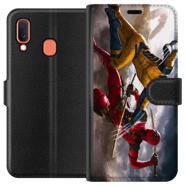 Kompatibelt Lommeboketui til Samsung Galaxy A20e Wolverine Deadpool