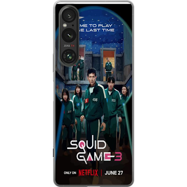 Sony Xperia 1 VI Läpinäkyvä kuori Squid Game Kausi 3 TV-sarjan hahmot Suositut TV-sarja Motiivit Ikoni Jännitys Draama Aasialainen suunnittelu Tre