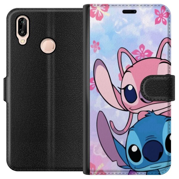 Huawei P20 lite Tegnebogsetui Stitch & Angel