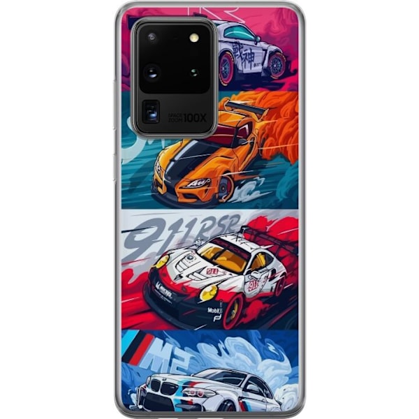 Samsung Galaxy S20 Ultra Läpinäkyvä kuori Nopeat Autot - Pi