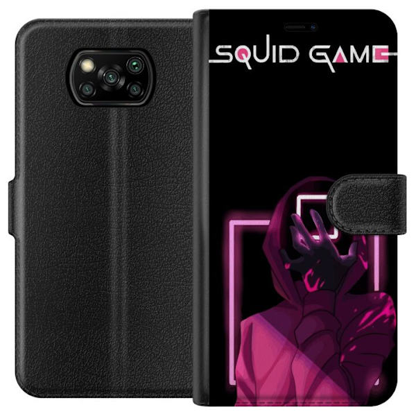 Xiaomi Poco X3 NFC Lompakkokotelo Squid Game Teema Suosittu Sarja Motiivi Graafinen Ikoninen Suunnittelu Aasialainen Popkulttuuri Jännitys Draama