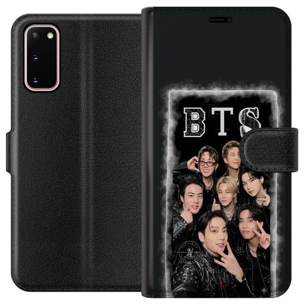 Kompatibel Tegnebogsetui til Samsung Galaxy S20 BTS-medlemmer poserer sammen i sorte outfits for en selfie sort