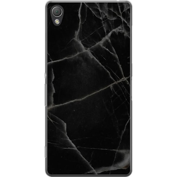Sony Xperia Z3 Läpinäkyvä kuori Musta marmori