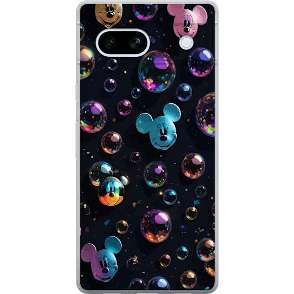Google Pixel 7a Läpinäkyvä kuori  Mikki Hiiri Disney Kuplat Suunnittelu Hauska Motiivi Suosittu Disney-hahmo Piirrossarja Lasten Klassikko