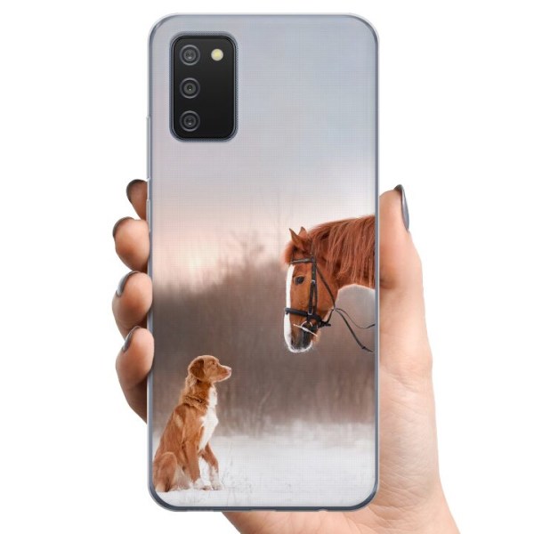 Samsung Galaxy A02s TPU Mobilcover Hest & Hund