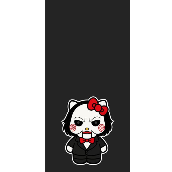 Kompatibel Tegnebogsetui til Apple iPhone 13 Pro Dukkemaskekat - Sort motiv med rosetkat som dukkefigur. sort