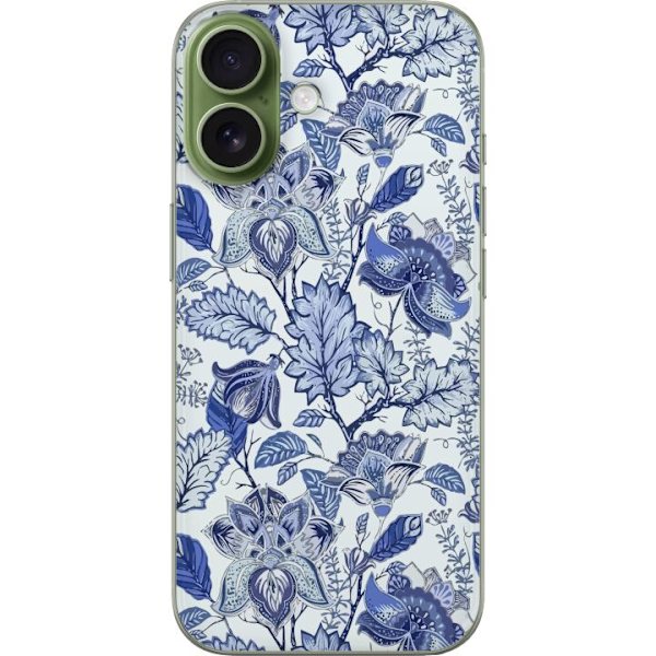 Kompatibelt Mobildeksel til Apple iPhone 17 Blomster Blå...