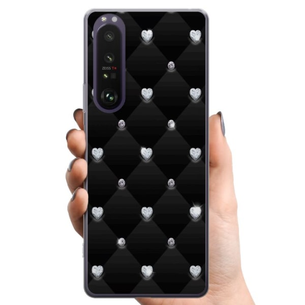 Sony Xperia 1 III TPU Mobilcover Diamant Hjerte