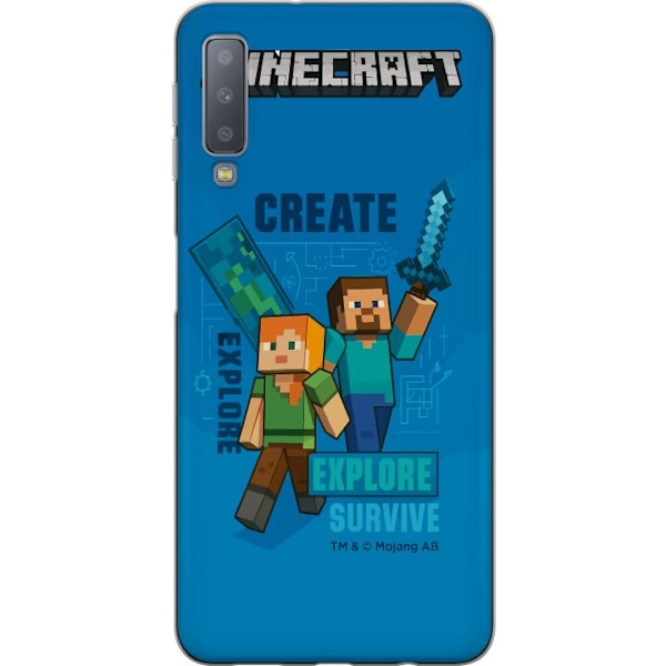 Samsung Galaxy A7 (2018) Läpinäkyvä kuori Minecraft Luolastot