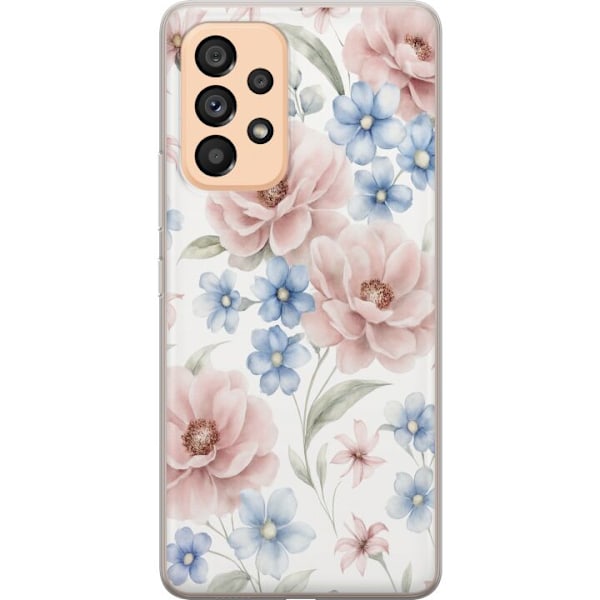 Samsung Galaxy A53 5G Läpinäkyvä kuori Romanttiset kukat