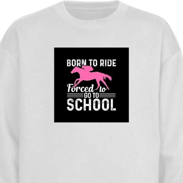 Sweatshirt til Voksne | Klassisk Collegebluse Født til at Rid hvid XL