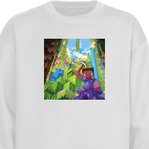 Sweatshirt for Voksen | Klassisk Collegegenser Minecraft hvit M