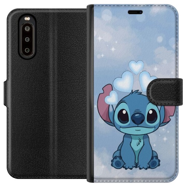 Sony Xperia 10 II Tegnebogsetui Stitch Hoppende Glæde - Sjovt Design til Gave
