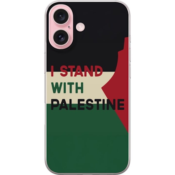 Apple iPhone 16 Läpinäkyvä kuori Pysähdy Palestiinan puolesta - solidaarisuussuunnittelu vahvalla viestillä