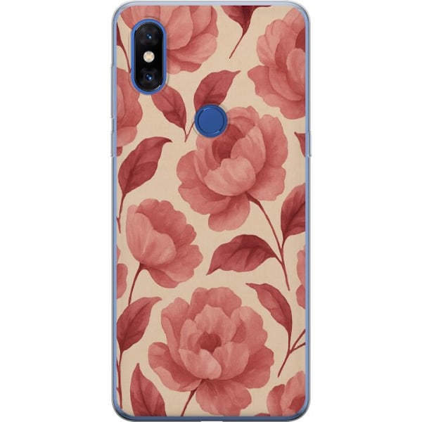Xiaomi Mi Mix 3 Genomskinligt Skal Rose Bloom
