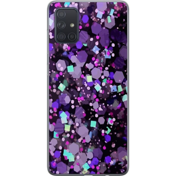 Samsung Galaxy A71 Gennemsigtig cover Lilla Glitter