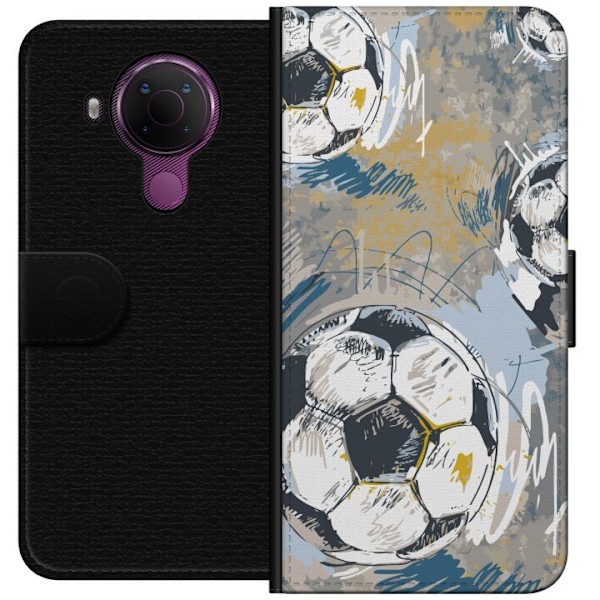 Nokia 5.4 Plånboksfodral Fotboll