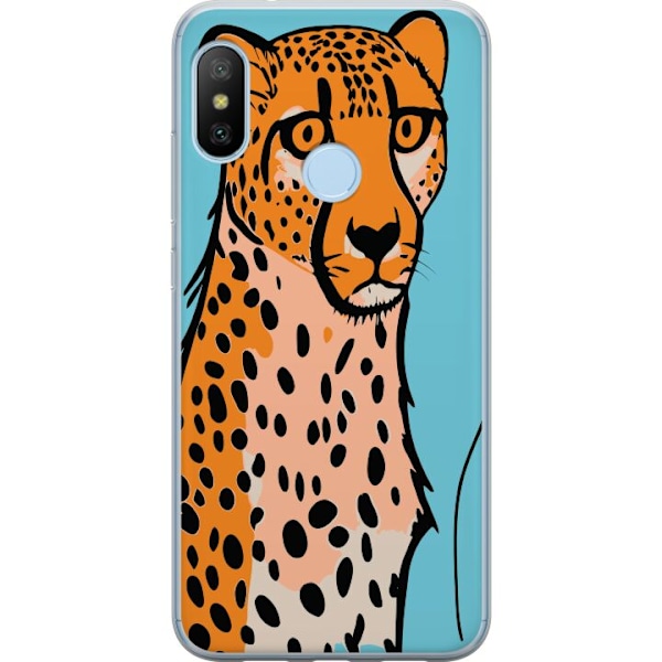 Xiaomi Mi A2 Lite Gennemsigtig cover Overrasket Leopard