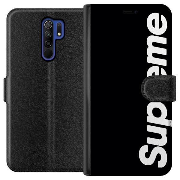 Xiaomi Redmi 9 Lompakkokotelo Supreme Musta Valkoinen Streetwear Suunnittelu Klassinen Muoti-ikoni Trendi Urbani Tyyli Graafinen Motiivi Suosittu