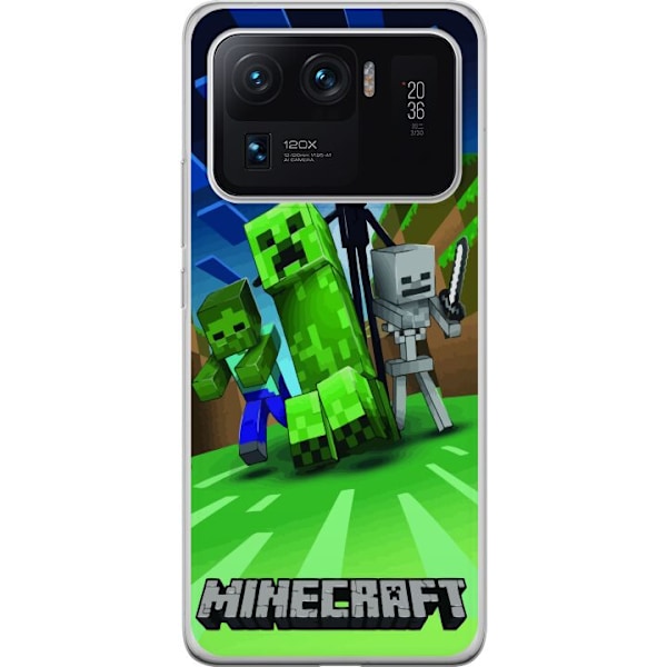 Xiaomi Mi 11 Ultra Läpinäkyvä kuori Minecraft Creeper mobilskal i klassisk grön pixelstil