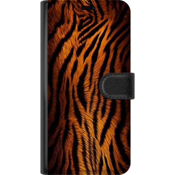 Kompatibel Tegnebogsetui til Xiaomi Redmi Note 12 Pro Dramatisk dyremønster med orange og sorte tigerstriber i stærk kontrast orange
