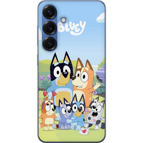 Samsung Galaxy S25+ Genomskinligt Skal Bluey mobilskal med hela familjen i färgglad design