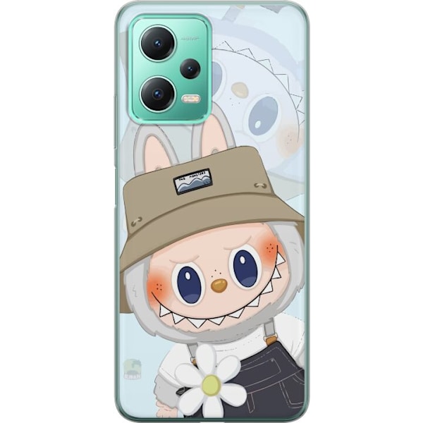 Xiaomi Redmi Note 12 Genomskinligt Skal Labubu med hatt – Pop Mart-figur Mr. Butcher i retro stil med karaktär