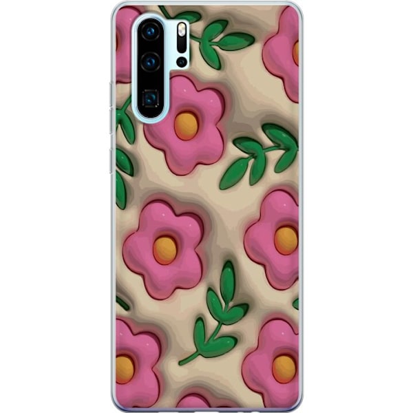 Huawei P30 Pro Genomskinligt Skal Bubbliga Blommor