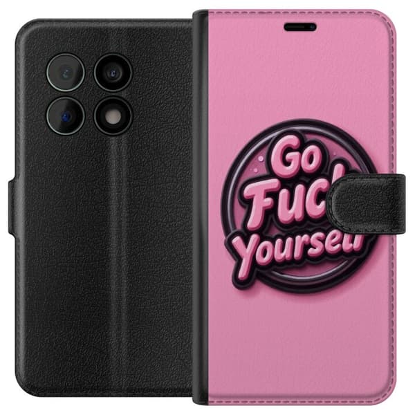 Kompatibelt Lommeboketui til OnePlus 10 Pro Rosa 3D textposter