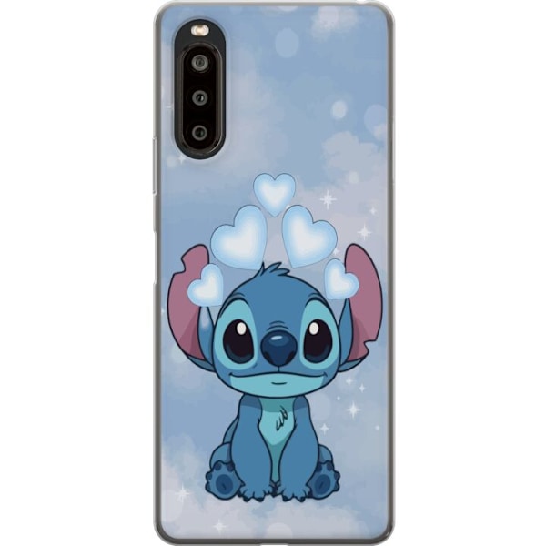 Sony Xperia 10 II Genomskinligt Skal Stitch Hoppande Glädje – Rolig Design för Present