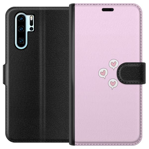 Kompatibel Tegnebogsetui til Huawei P30 Pro Hjerter i bobler