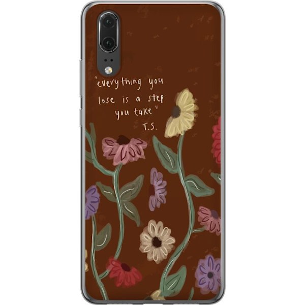 Huawei P20 Genomskinligt Skal Blommor