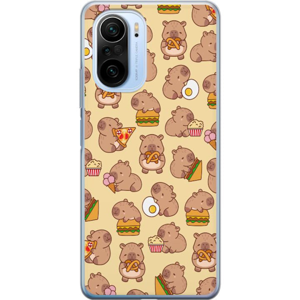 Xiaomi Mi 11i Gennemsigtig cover Kawaii capybara mobilcover med flere søde figurer