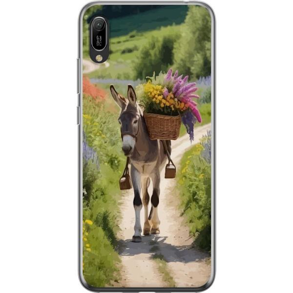 Huawei Y6 Pro (2019) Läpinäkyvä kuori Aasi Eläinaihe Rauhallinen Suunnittelu Luontoaihe Suosittu Koristelu Huumori Graafinen Eläinteema Eksoottin