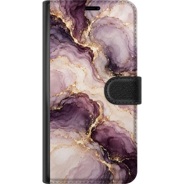 Kompatibel Tegnebogsetui til OnePlus 7 Blommemarmor lilla
