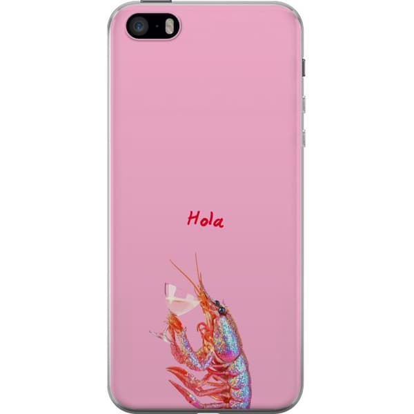 Kompatibelt Mobildeksel til Apple iPhone 5s Glittrig hummer med Hola-text rosa