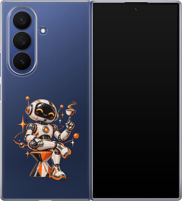 Kompatibelt Mobildeksel til Samsung Galaxy Z Fold7 Robotbarista sølv