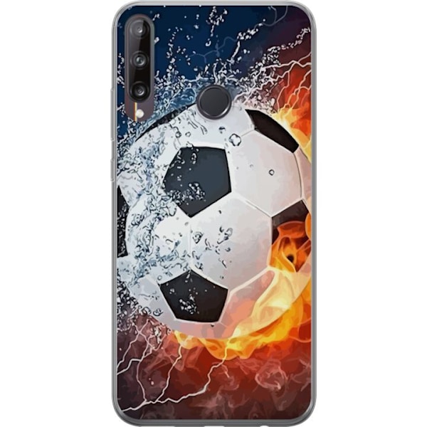 Huawei P40 lite E Gennemsigtig cover Fodbold Ild