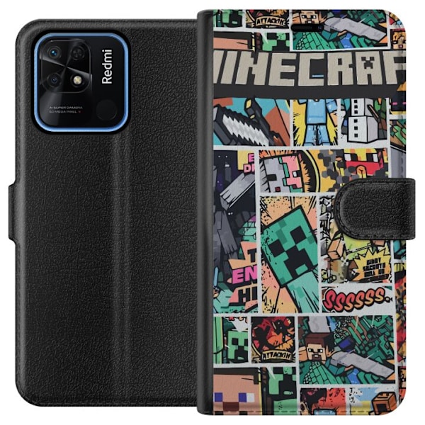 Xiaomi Redmi 10C Plånboksfodral Minecraft Art