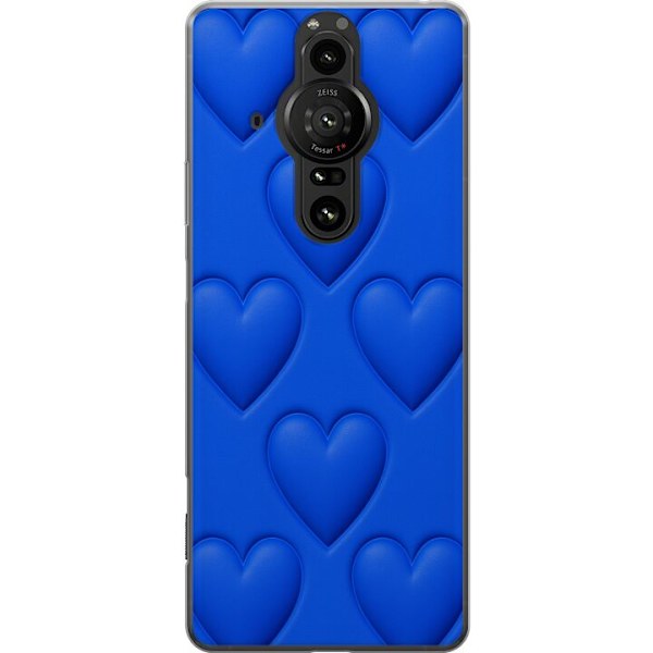 Sony Xperia Pro-I Läpinäkyvä kuori Siniset Sydämet