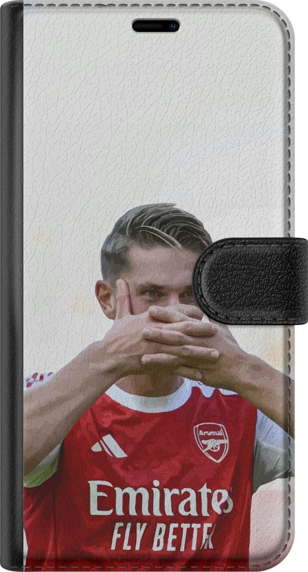 Kompatibel Tegnebogsetui til Apple iPhone 12 Martin Ødegaard Arsenal – Nærbillede af målfejring i kamptrøje