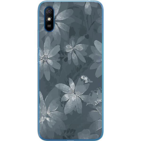 Kompatibelt Mobilskal till Xiaomi Redmi 9A Blommor Grå / Blå