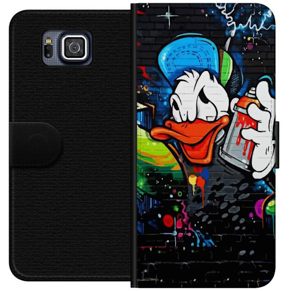 Samsung Galaxy Alpha Plånboksfodral Kalle Anka Graffiti Disney Design Roligt Barn Motiv Färg Grafisk Populär Serie Ikonisk Disneyfigur